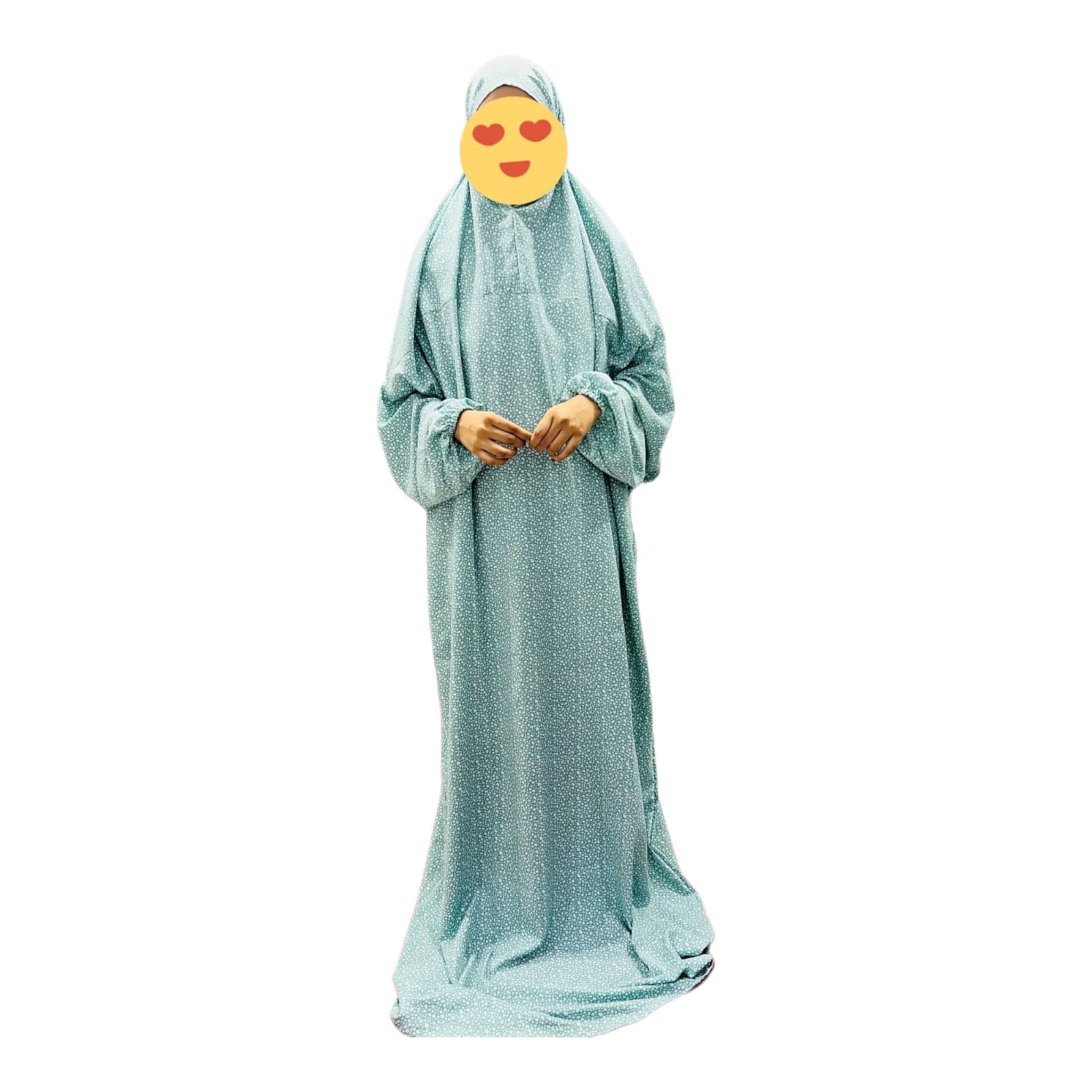 Women's Belladona Islamic Prayer Casual Dress Maxi Dress - Light Green Print, Free Size-image-10