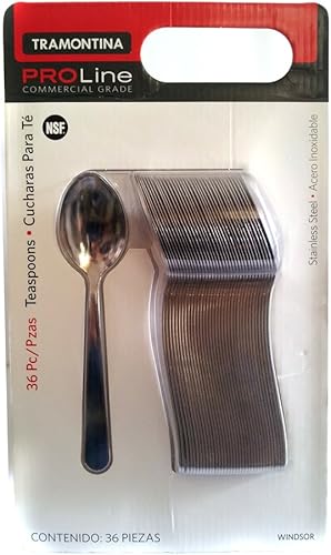 Tramontina Pro Line 36 cucharaditas de acero inoxidable de grado comercial 1 A Tramontina Pro Line 36 cucharaditas de acero inoxidable de grado comercial 1 A