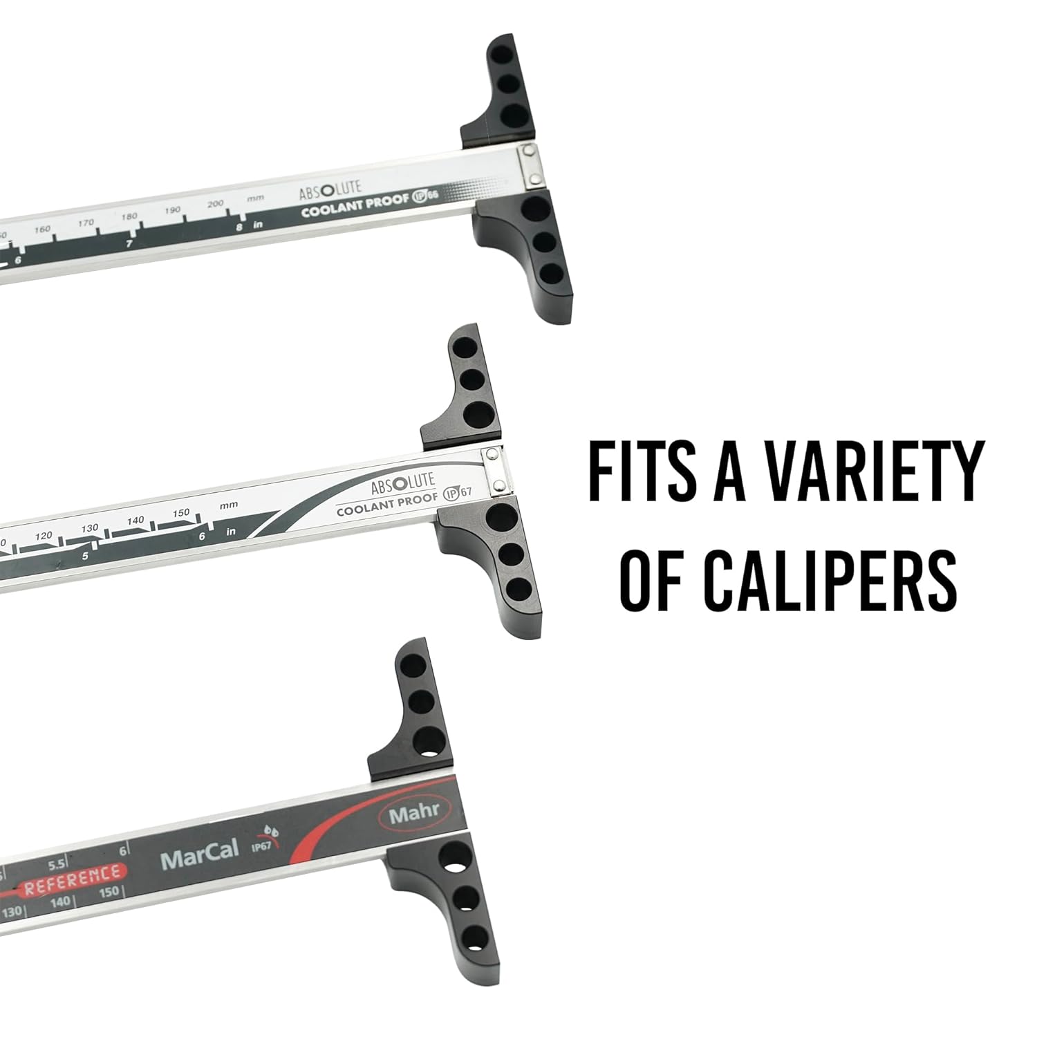 Dynamic Loop, Inc. F88 Caliper Depth Base Adapter for Mitutoyo, Fowler, Insize, Brown and Sharp Mahr, etc, Made in The USA. CNC MACHINED, Aircraft Grade Aluminum, FITS 4"-6"-8"-12" Calipers.