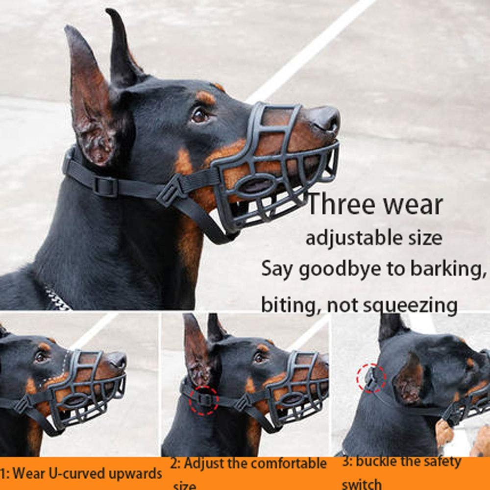 Bozal para Perros, Bozal for Perro Suave y Transpirable con tamaño de Hebilla Ajustable: Protector bucal definitivo for controlar mordeduras, Comidas ladridos
