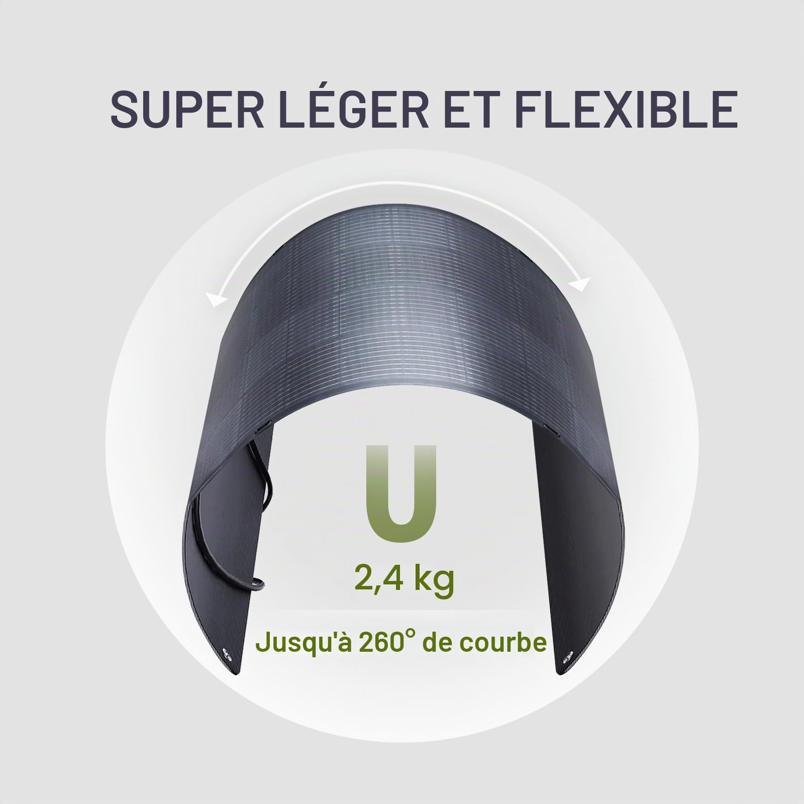 ALLPOWERS SF100 Panneau Solaire Flexible 100W avec étanchéité IP68, module solaire photovoltaïque ETFE, 24V/12V, panneau solaire mono semi-flexible hors réseau pour toit camping-car bateau cabine van