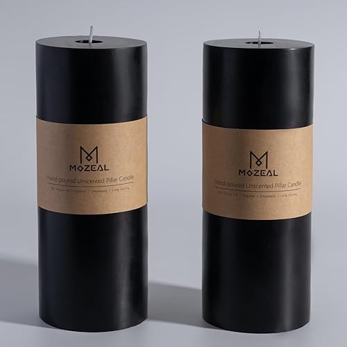 Miniatura 154 de MOZEAL Velas de pilar extra grandes de color borgoña de 4" x 10" (juego de 2), sin perfume, sin goteo, sin humo, de larga combustión limpia, velas