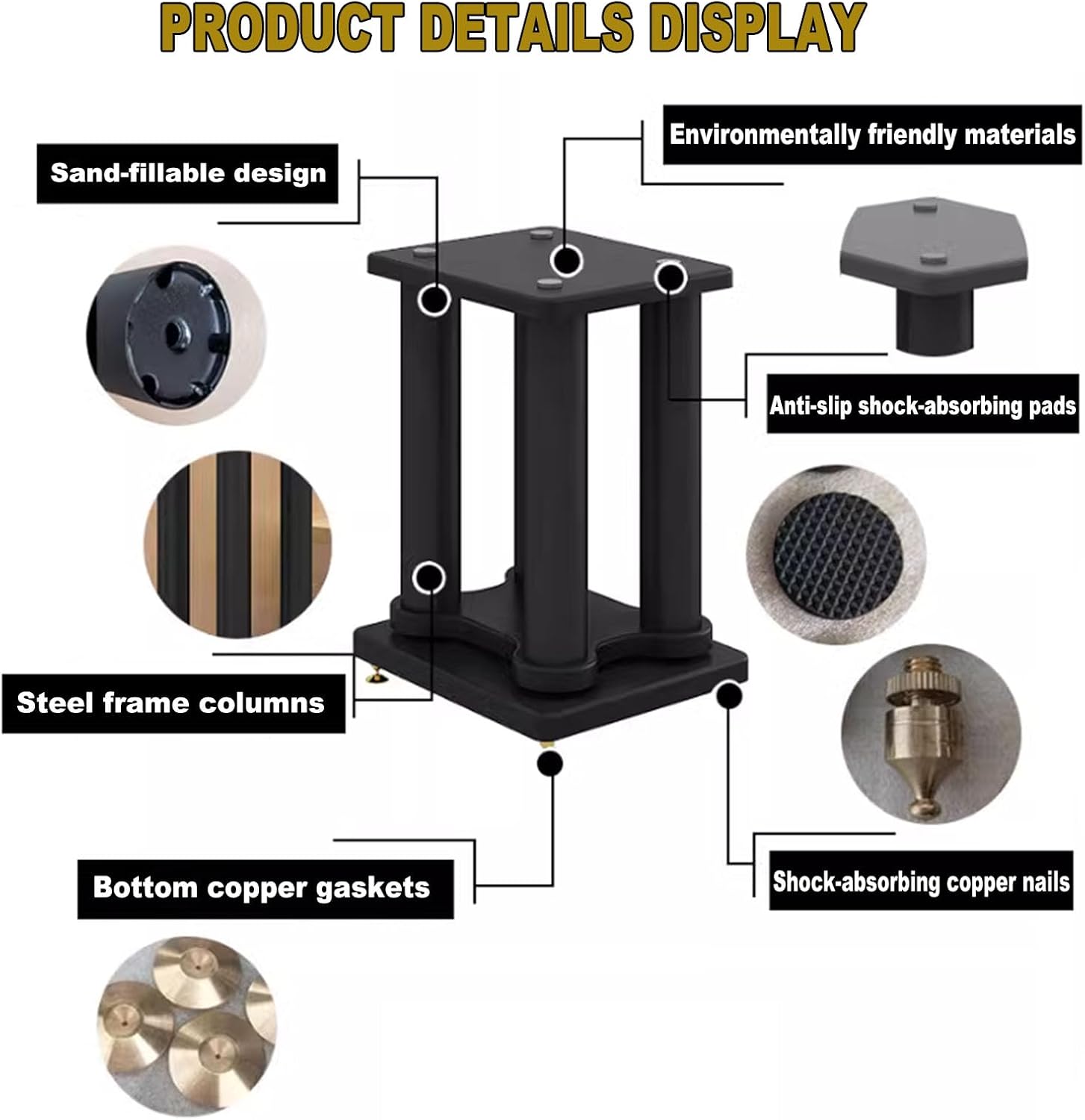 Speaker Stands Wood Universal Floor Speaker Stand Height 20/30/40/50/60CM/70CM Heavy Duty Surround Sound Speaker Stands for Home Theater,L/25xw/20xh/30cm