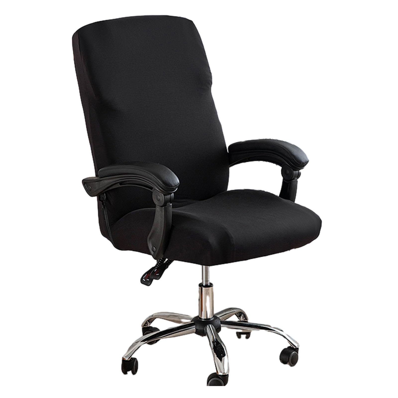 Highdi Solid Color Rotating Desk Chair Cover, Universal Elastic Computer Chair Cover, Adjustable Office Chair Covers, Gaming Chair Covers (Black)