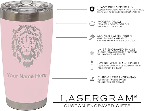 Miniatura 5 de LaserGram Taza aislada al vacío de 20 onzas, asistente médico MA, grabado personalizado incluido (rosa)