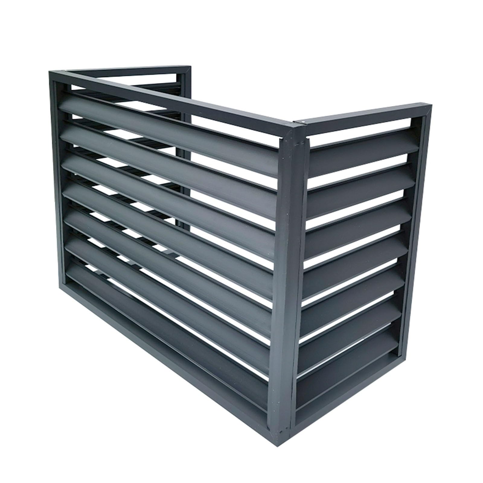 Aluminum air conditioner and heat pump cover, protect mini split outdoor air conditioner condenser, mesh air conditioner cover, radiator cover, suitable for outdoor use (Color : Gray, Size : THREE S