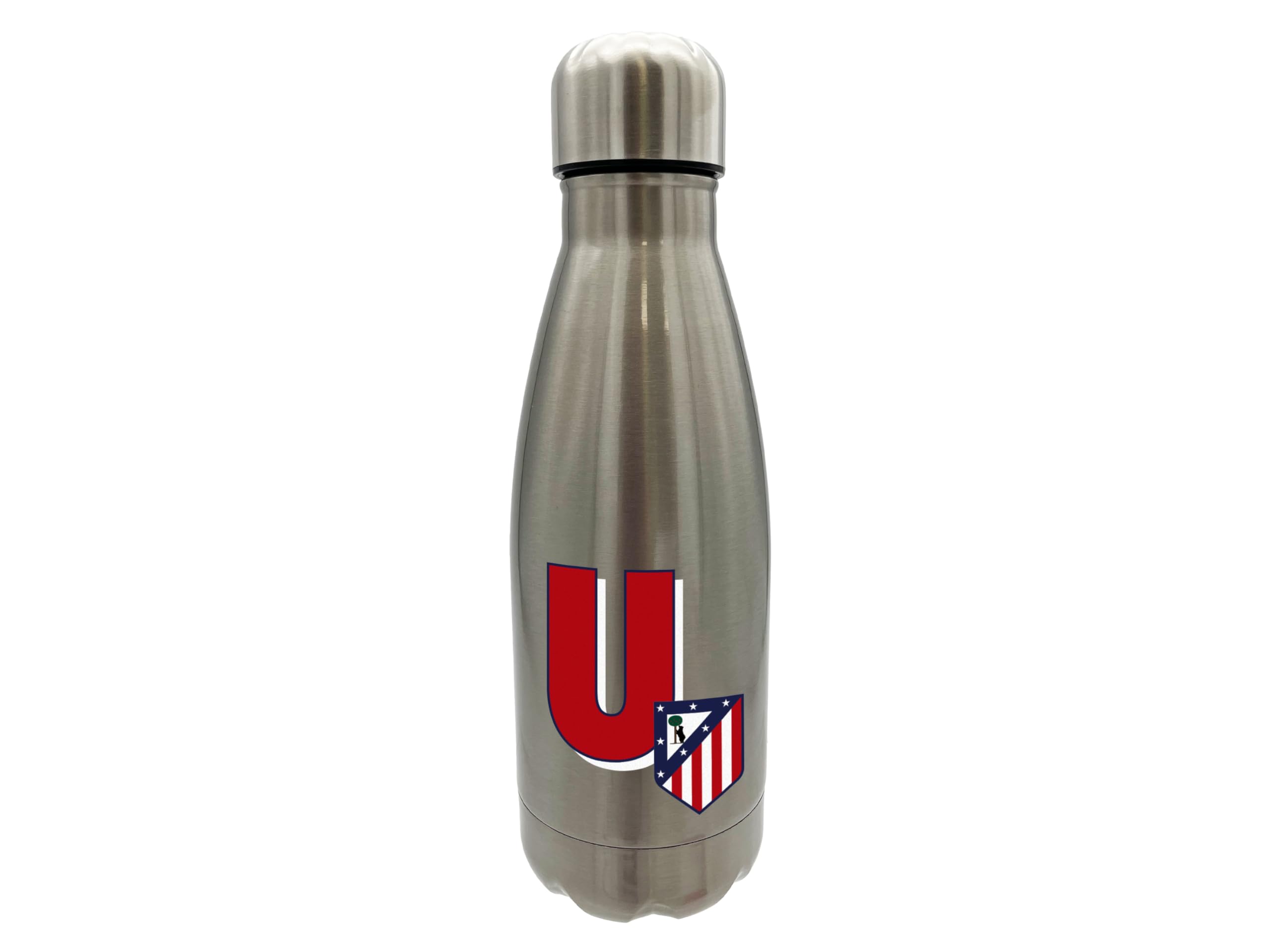 Atlético de Madrid Stainless Steel Water Bottle, Airtight Seal with Letter A in Red, 550 ml, Metallic Colour, Official Product (CyP