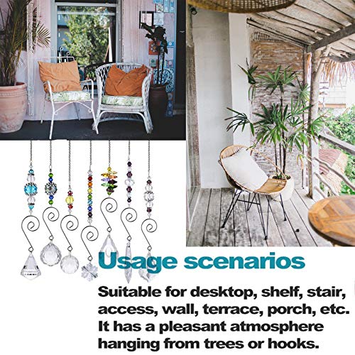 H&D Hyaline & Dora Set 7 Crystal Rainbow Suncatcher Glass Bead Chain Fengshui Hanging Pendant For Window Garden Party thumb #6