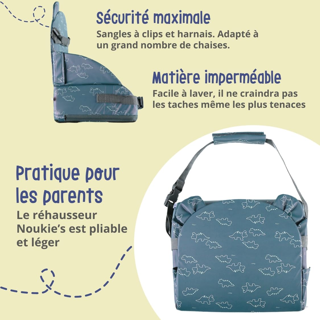 NOUKIE'S - Zitverhoging olifant voor baby's van 9 maanden tot 3 jaar, kinderstoel met rugleuning en kussen, licht, opvouwbaar en draagbaar - harnas, veiligheid - waterdicht, afneembaar en wasbaar NOUKIE'S - Zitverhoging olifant voor baby's van 9 maanden tot 3 jaar, kinderstoel met rugleuning en kussen, licht, opvouwbaar en draagbaar - harnas, veiligheid - waterdicht, afneembaar en wasbaar