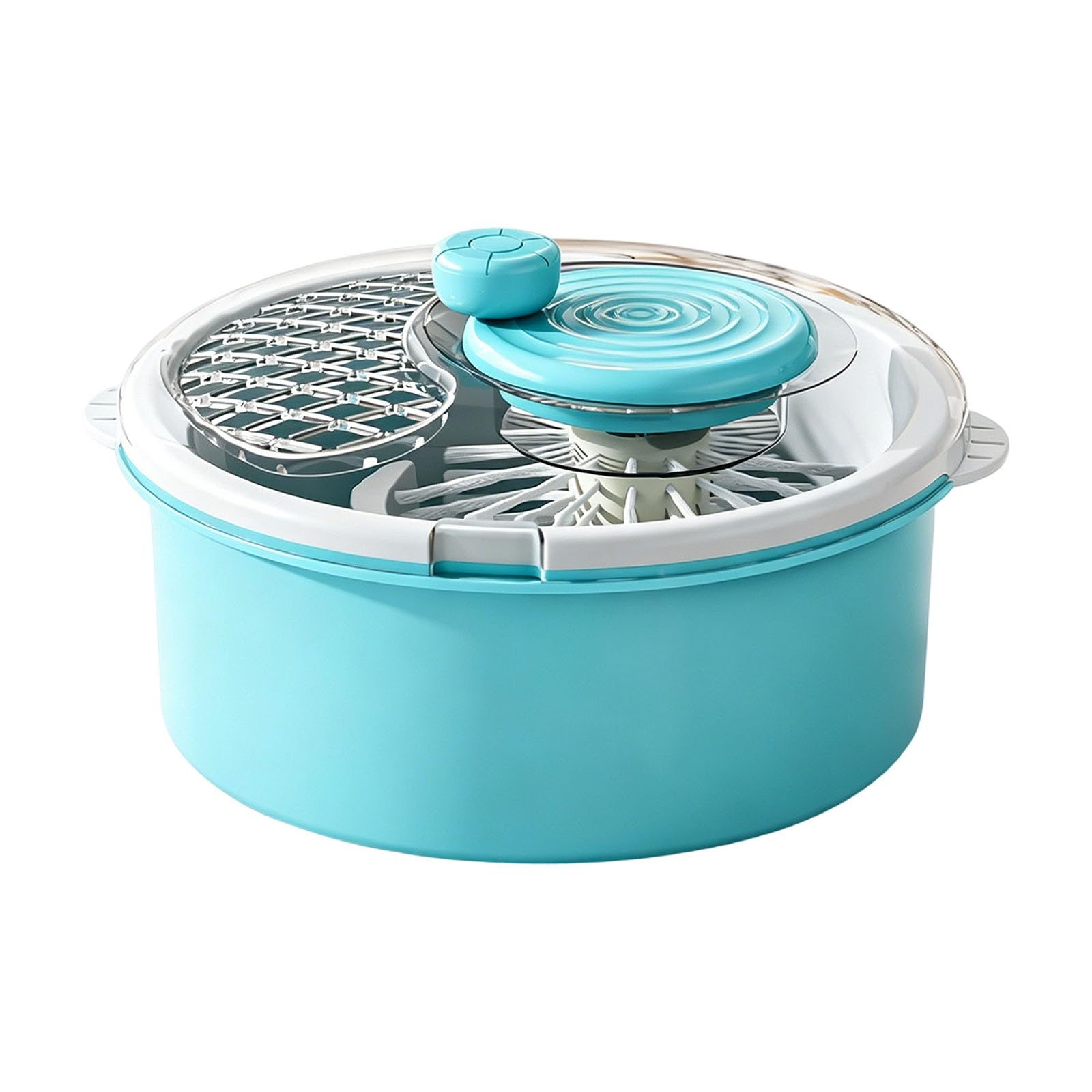Elnwnnkc Fruit and Vegetable Rinse Bowl, Manual Hand Crank Produce Washer with Strainer Basket and Outer Drain Bowl, 30 X 20 Cm Produce Washing Fruit Rinse Drainer Manual Hand