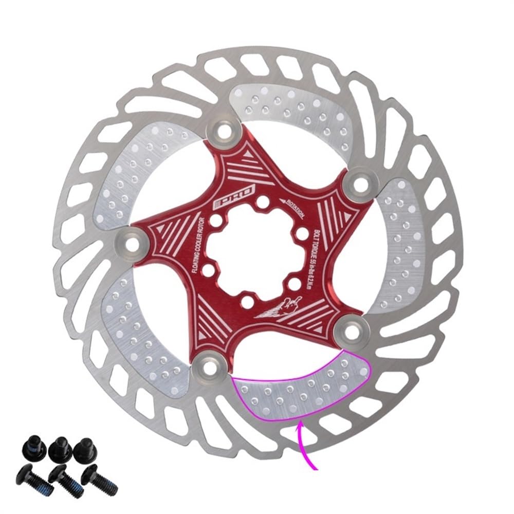 Disco Freno Rotor de freno flotante for bicicleta de montaña, disco de refrigeración de 6 pulgadas, 160/180/203mm, disipación de calor, Rotor de freno flotante for descenso Freno Disco(160mm RD Radiat