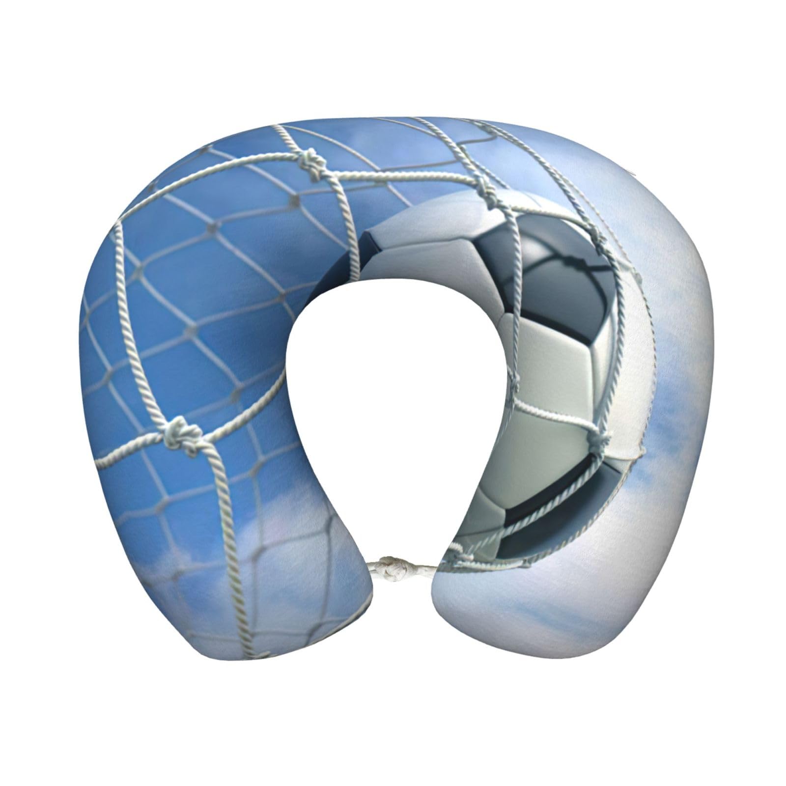 yagDAA Soccer Print U-Shape Travel Neck Pillows Memory Foam Neck Pillow For Airplane Car Office Sleeping Rest