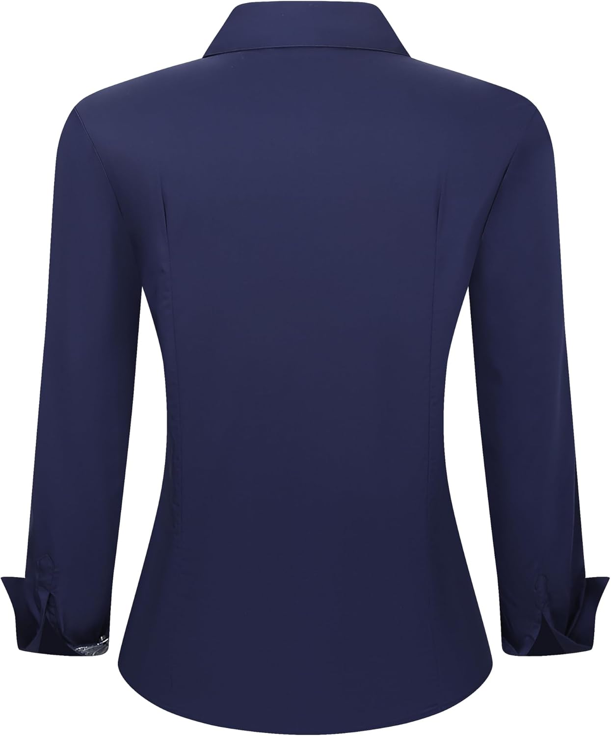 Esabel.C Womens Dress Shirts Cotton Long Sleeve Regular Fit Stretch Button Down Blouse - Image 3