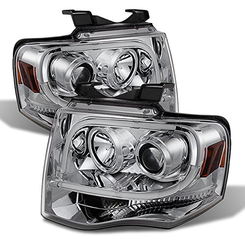AKKON - For Ford Expedition Chrome Clear Latest LED Daylight Tube Design Projector Headlights Front Lamps Pair