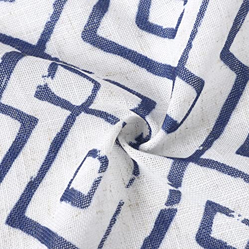 Faironly Small Window Curtain Valances Diamond Trellis Valance For Kitchen Windows Plaid Pattern Room Darkening Curtain Valance Tier Window Curtains For Living Room, 52" W X 15" L, Navy Blue #TOP4