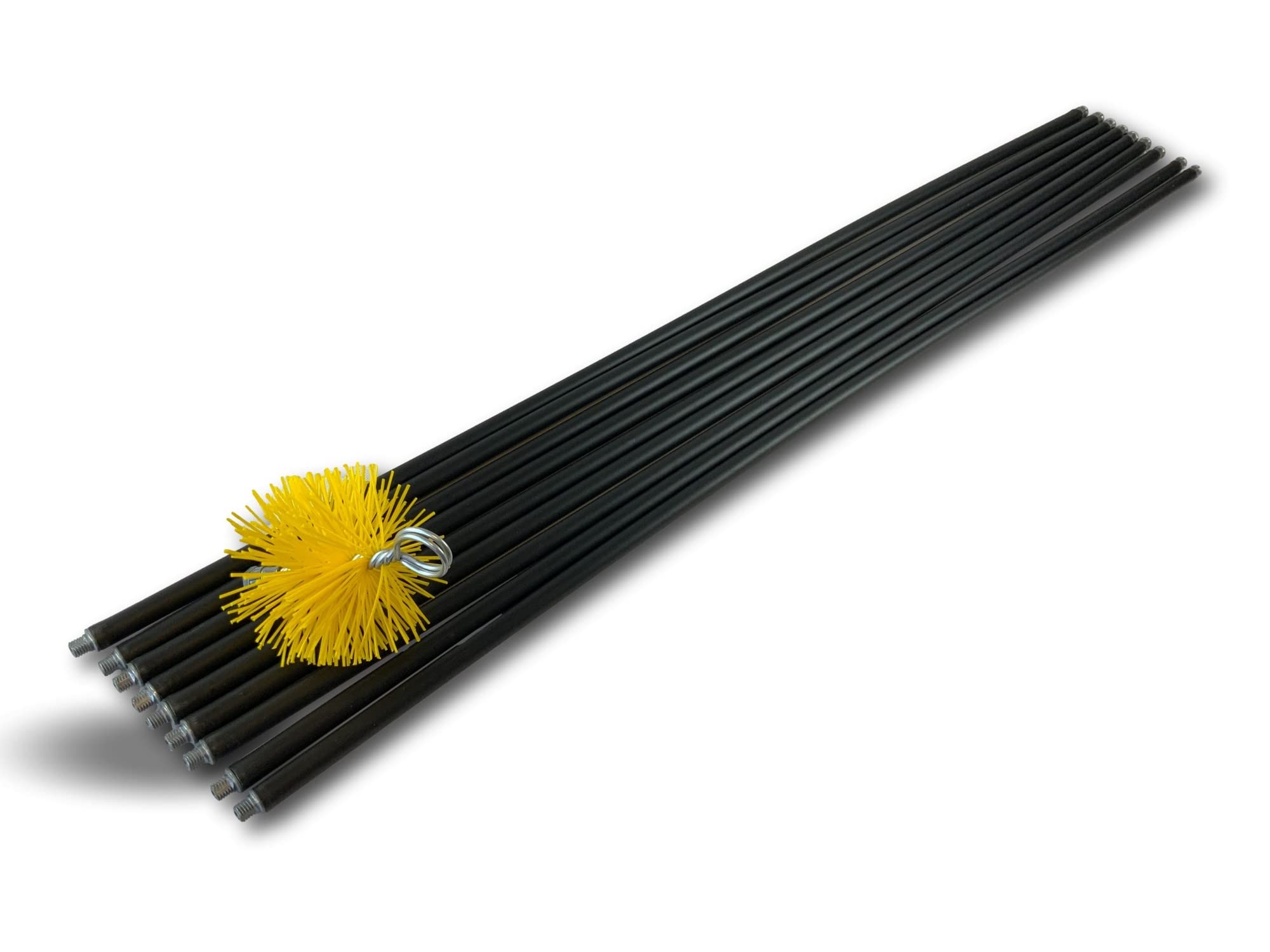 Kit De Limpieza Para Chimeneas De 7 M Con Cepillo Sintético De 200 Mm, 5 Varillas De 1,40 M, Para Conductos Revestidos