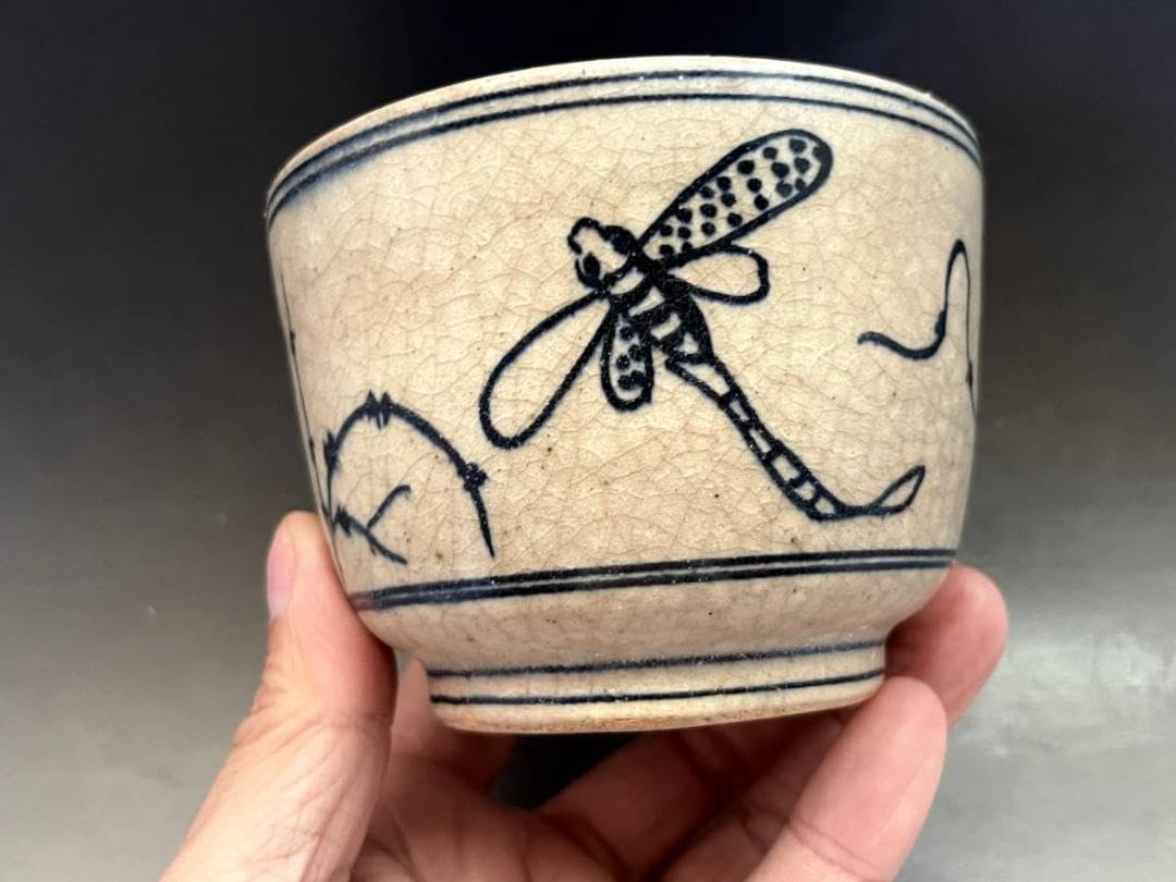 トンボ茶碗（赤）(陶器製ごはん茶碗)|食器通販の陶磁庵 トンボ絵柄の