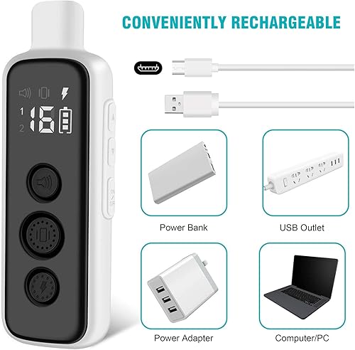 Miniatura 6 de Bousnic Collar de choque para perros  Collar de entrenamiento eléctrico impermeable recargable con control remoto para perros pequeños, medianos y