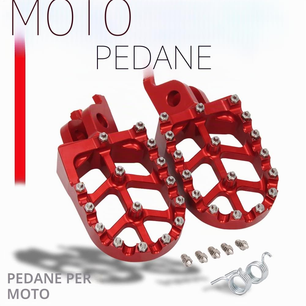 Pedane Moto Rosse,Poggiapiedi per CR125 CR250 CRF150R CRF250R CRF250X CRF250RX CRF250L CRF250M CRF300L CRF450R CRF450RX CRF450X CRF450L CRF450RL CRF1000L CRF1100L