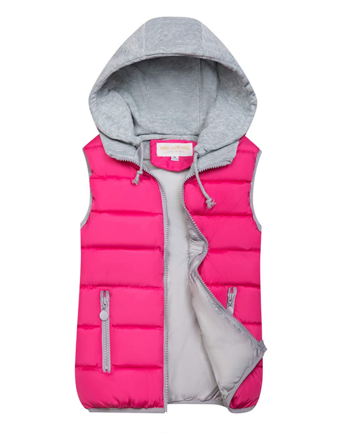 Gihuo Women's Puffer Vest Zip Up Quilted Padded Winter Sleeveless Hooded Vest Gilet Warm Jacket Outerwear Vest