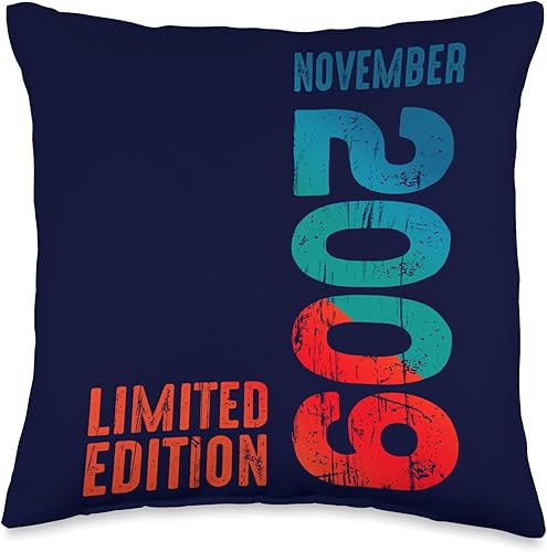 Edición limitada November Year Retro 2009 - Almohada de 16 x 16 pulgadas, multicolor