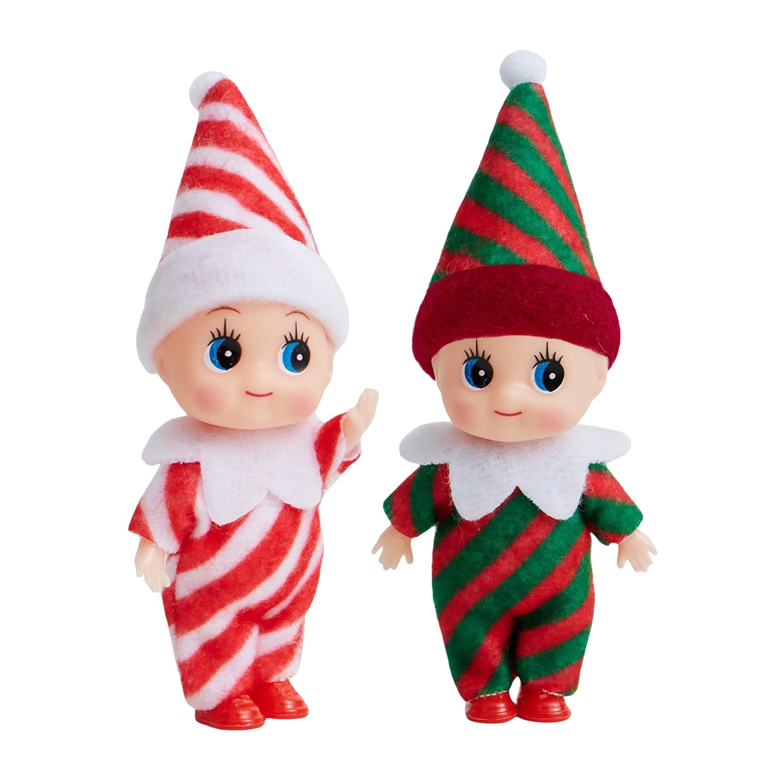 2pcs Mini Baby Elves Christmas Elf Dolls for Girls & Boys - Cute Little Elves Twins, Elf Accessories Gift for Kids Xmas Stocking Stuffers — image 1