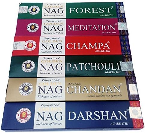 Golden Nag Champa Incense Sticks -Vijayshree-6 Boxes by Golden Nag Champa