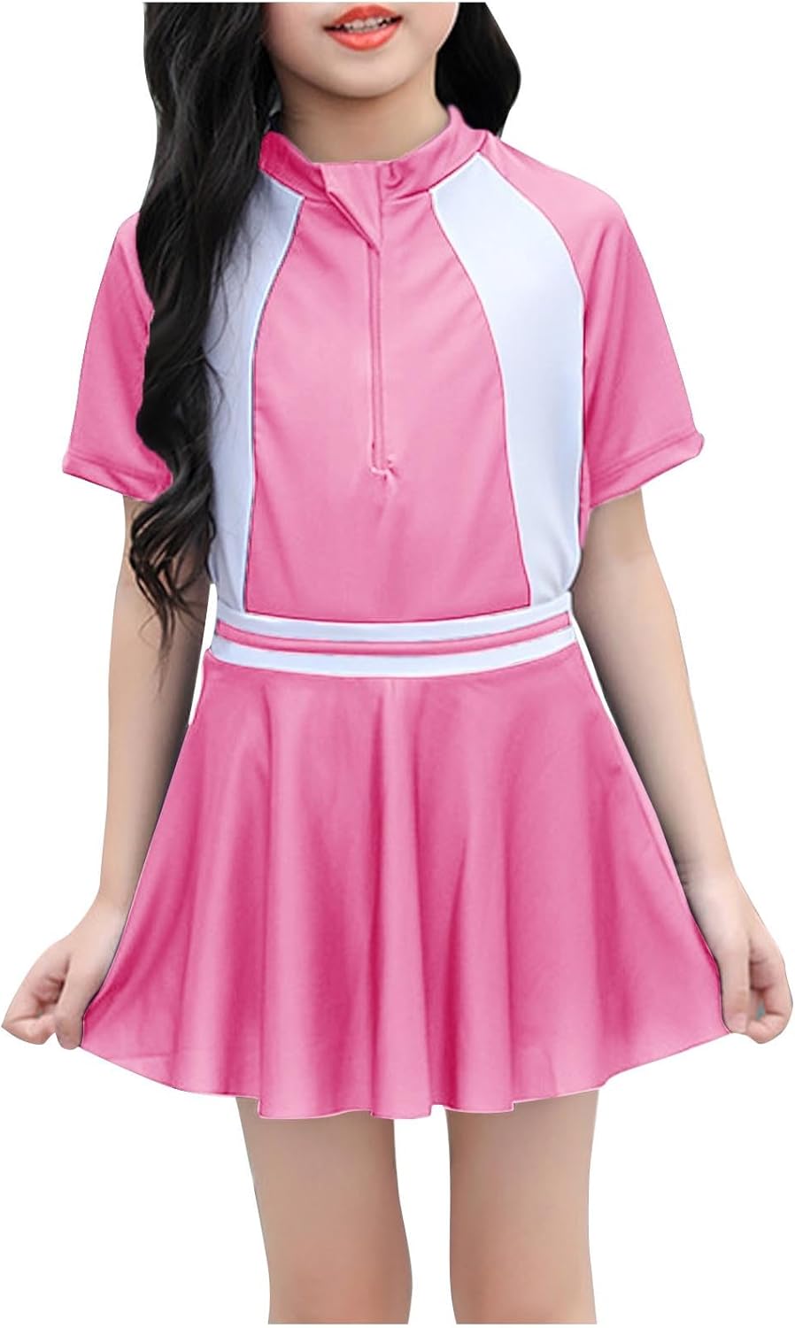 Duxyoz Maillot De Bain à Manches Courtes Pour Fille Avec Short