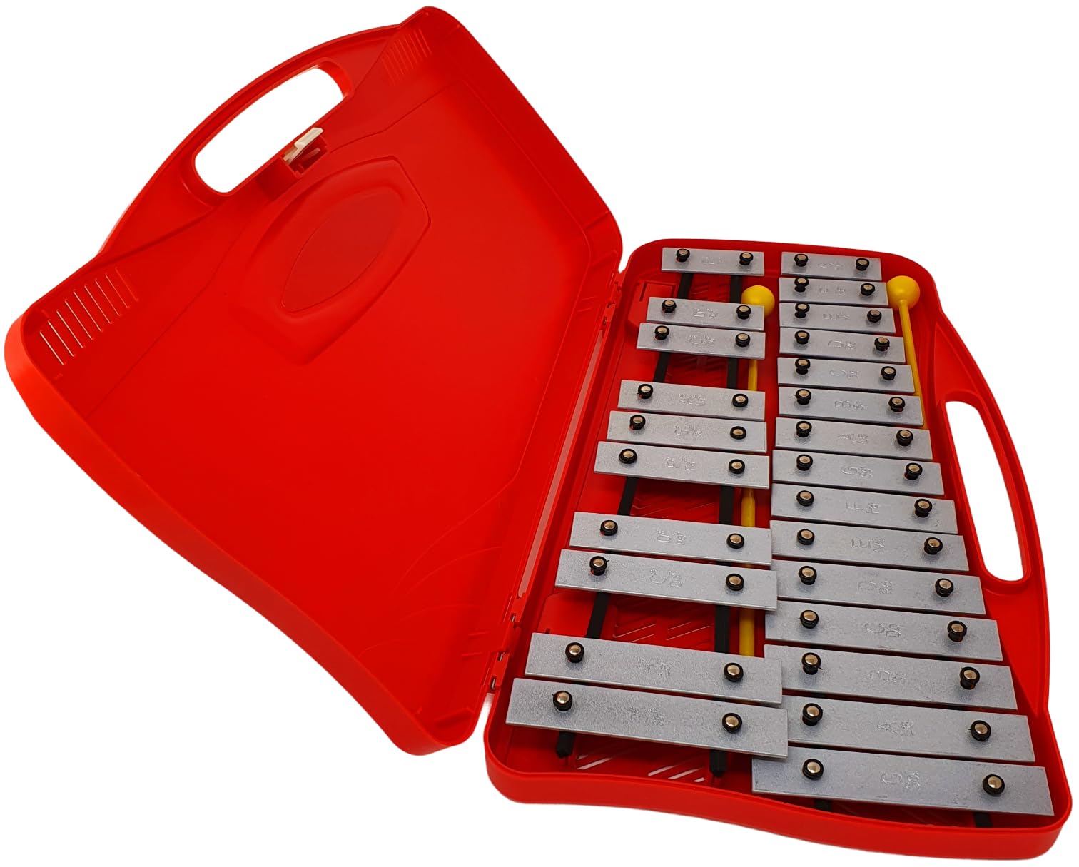 Glockenpiel Carillon Metallofono Cromatico Rockstar 27 Tasti Argentati | Con Astuccio Rigido, Maniglia E 2 Bacchette | Ideale Per Principianti, Studenti E Educazione Musicale