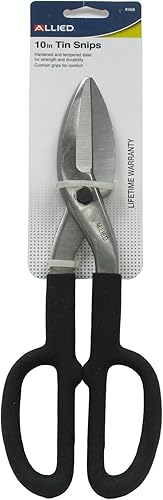 SNIPS de estaño de 10 pulgadas, rectos con mango de agarre de cojín, talla única, 81608