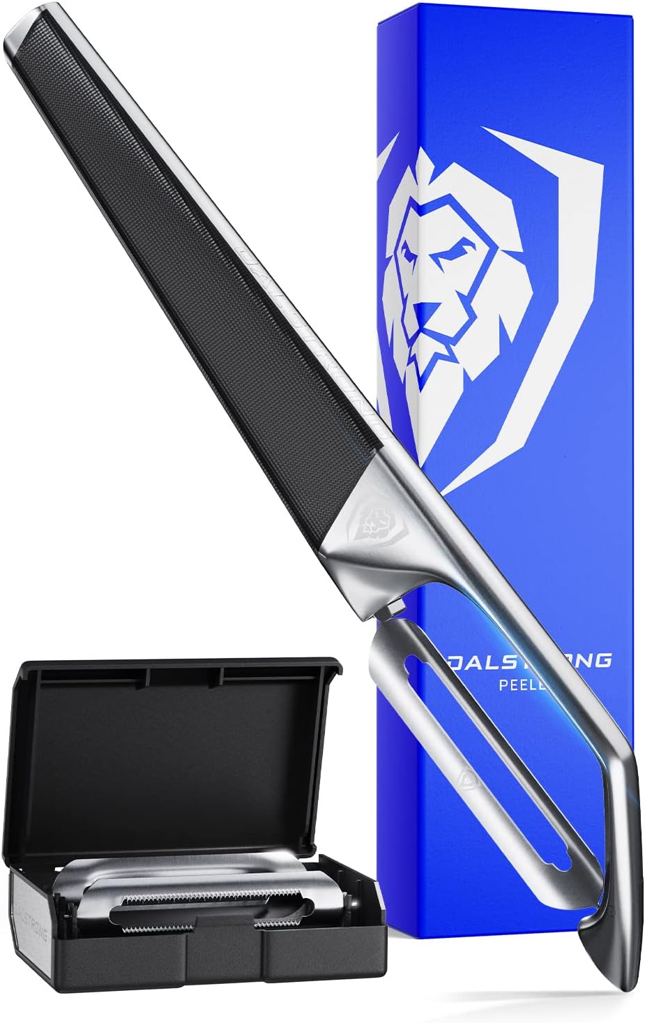 DALSTRONG Razor VX - I Straight Peeler - High Carbon Stainless Steel - G10 Handle - w/Fine, Serrated & Julienne Blades - for Vegetable, Fruit, Potato