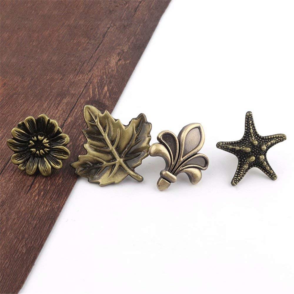 20 pomelli in bronzo per mobili, vintage, creativi, crisantemo, pomelli per comò, pomelli per cassetti, armadio, maniglia per casa e ufficio (crisantemo)
