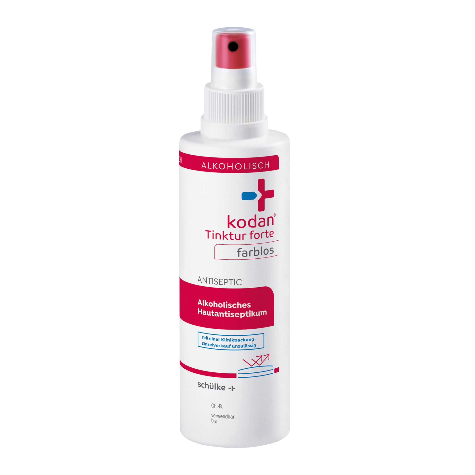 kodan® Tinktur forte - farblos 250 ml - Hautdesinfektion Spray mit 24h Langzeitwirkung - farbloses Hautantiseptikum vor Injektionen Blutentnahmen & operativen Eingriffen.