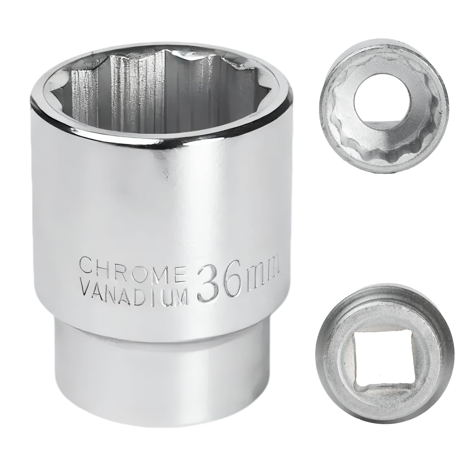FortuneGlobe 36mm 3/4" 12-Point Socket for 3/4 Key 36mm CR-MO (Whtie) โ image 1