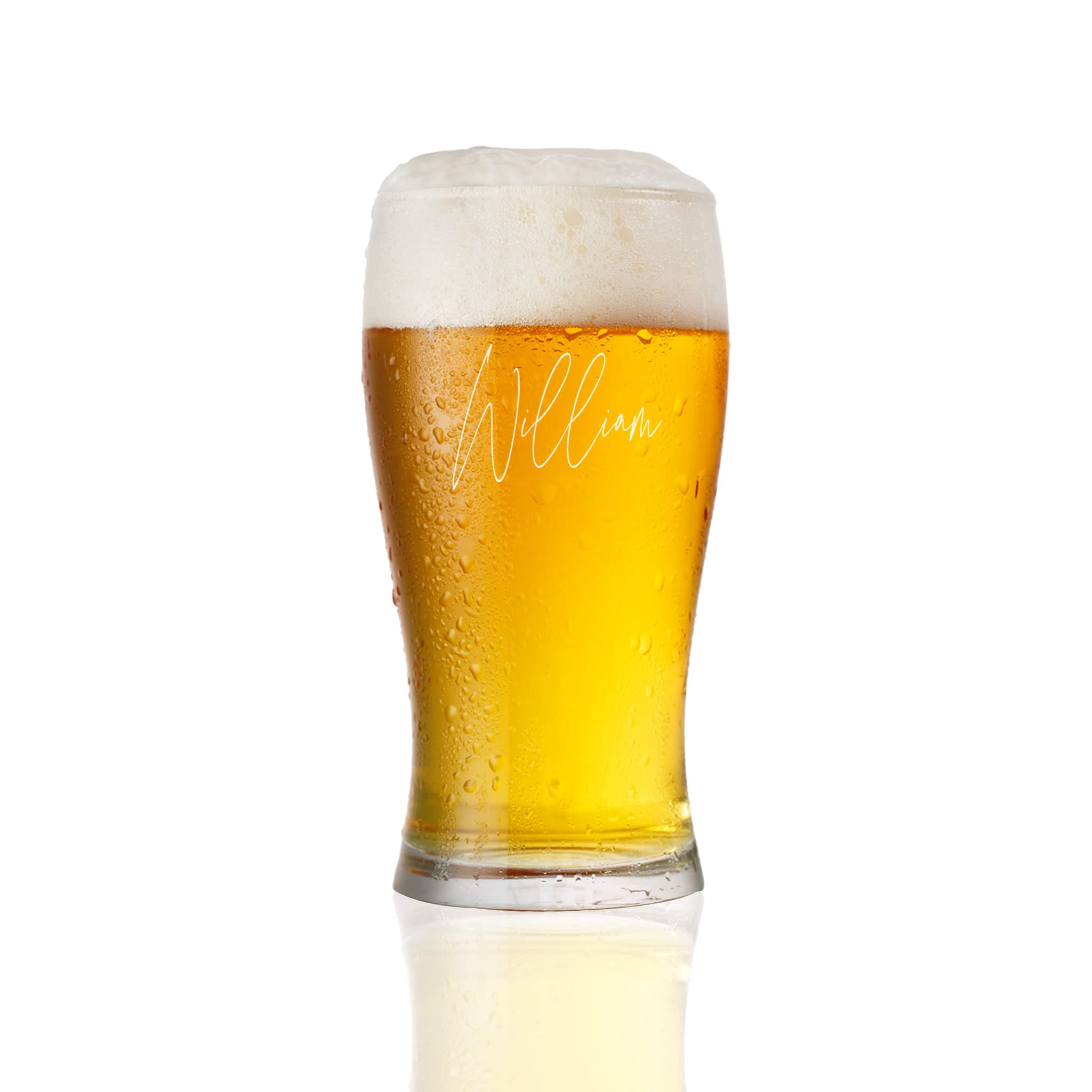 ukgiftstoreonline Personalised Name Script Font Birthday Unique 500ml Beer Glass Gift