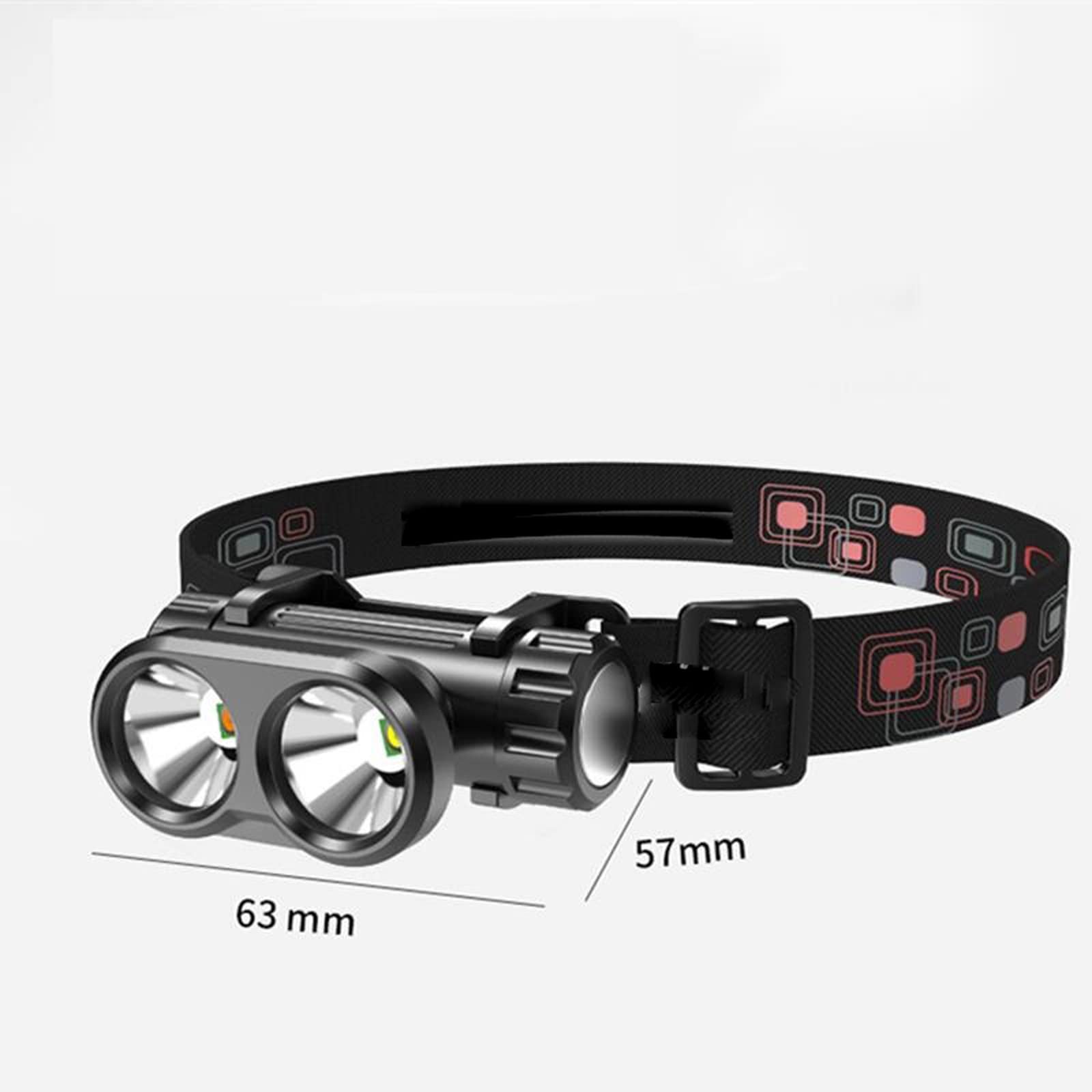 Latarka czołowa mini przenośna biało-żółta lampa czołowa ładowana przez USB + wbudowana latarka czołowa LED latarka czołowa