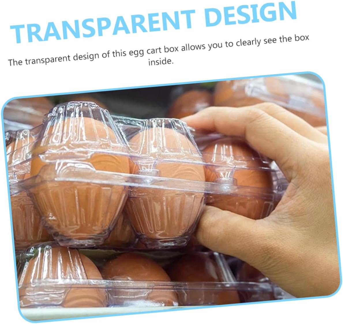 20Pcs Egg Storage Trays Transparent Egg Holders for Refrigerator Practical Egg Display Trays for Kitchen Countertop Durable and Design
