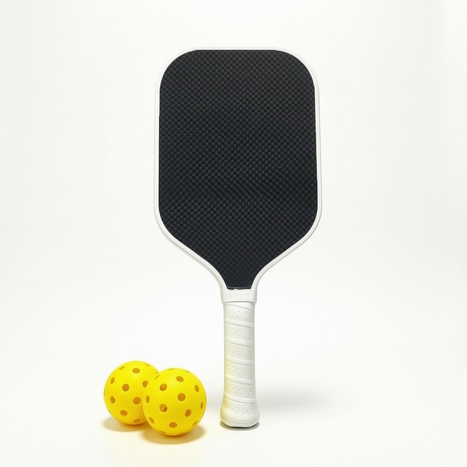 Paddle Racket Carbon Fiber Pickleball Racket Lightweight Paddle with Perforated Grip for Beginners, Outdoor Games 1 Racket 2 Balls-image-3