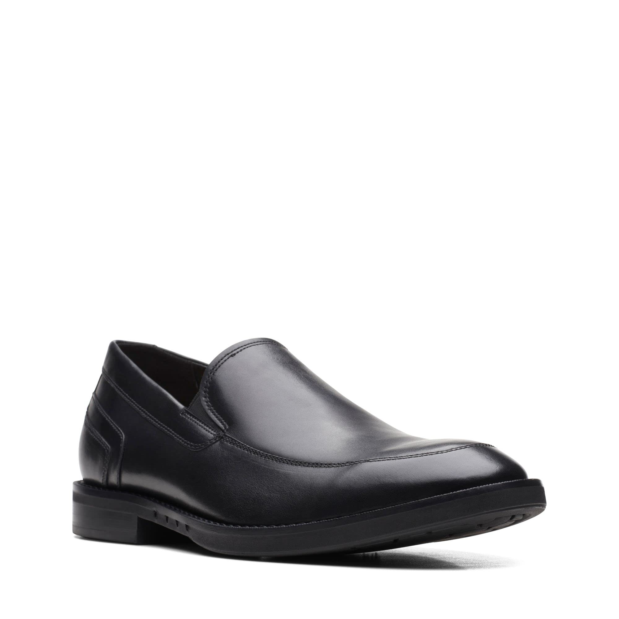 Clarks Un Hugh Step Men's Loafers, Black Leather, 13 M