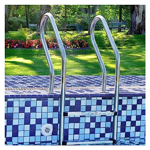 Escalera para piscina con pasamanos de acero inoxidable antideslizante miniatura 1