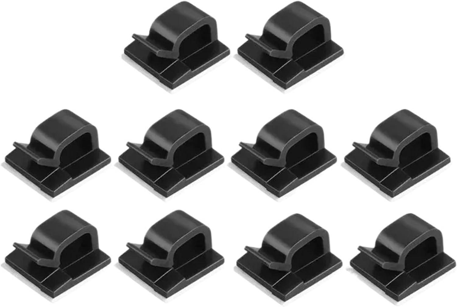 Cable Clips 100pcs Car Cable Clamp Accessories Self-adhesive Line Management Clips Wiring Electrical Equipment Supplies Home Improvement for Nightstand, Office, Desk(Black)
