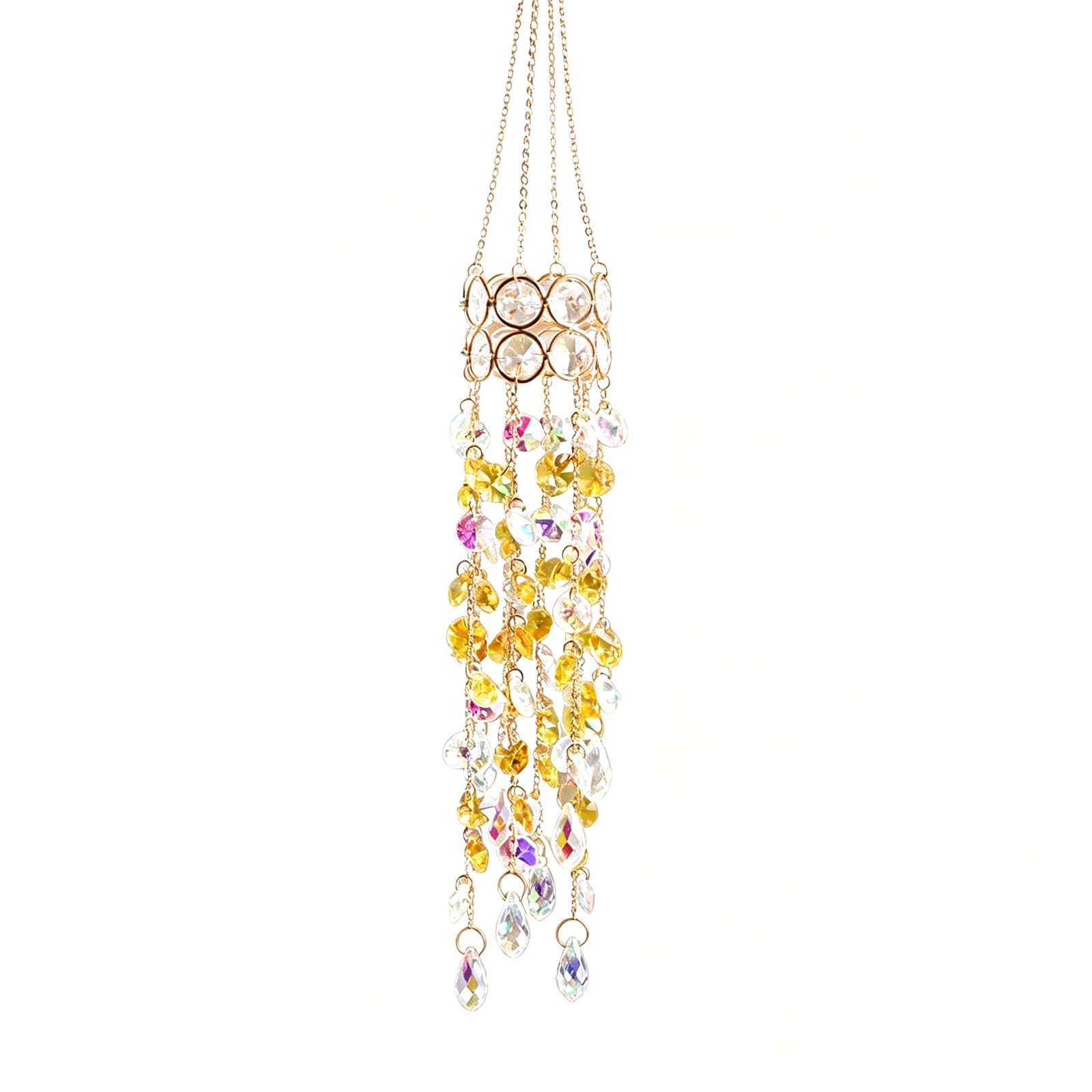 Introti Hanging Rainbow Maker Suncatcher with Chain Rainbow Maker Hanging Wind Chime Crystal Suncatcher for Indoor Outdoor and Party Decor