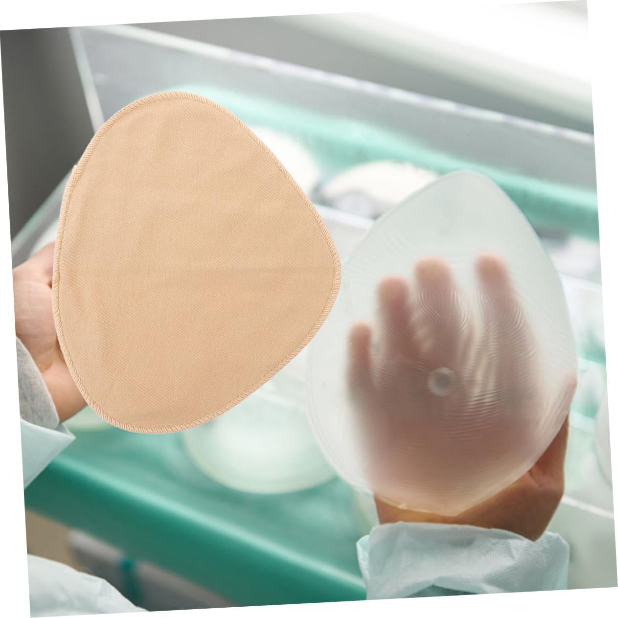 4pcs Nipple Covers for Sports Prosthesis Protective Bag Breathable Breast Pocket Post Protective Cover Khaki