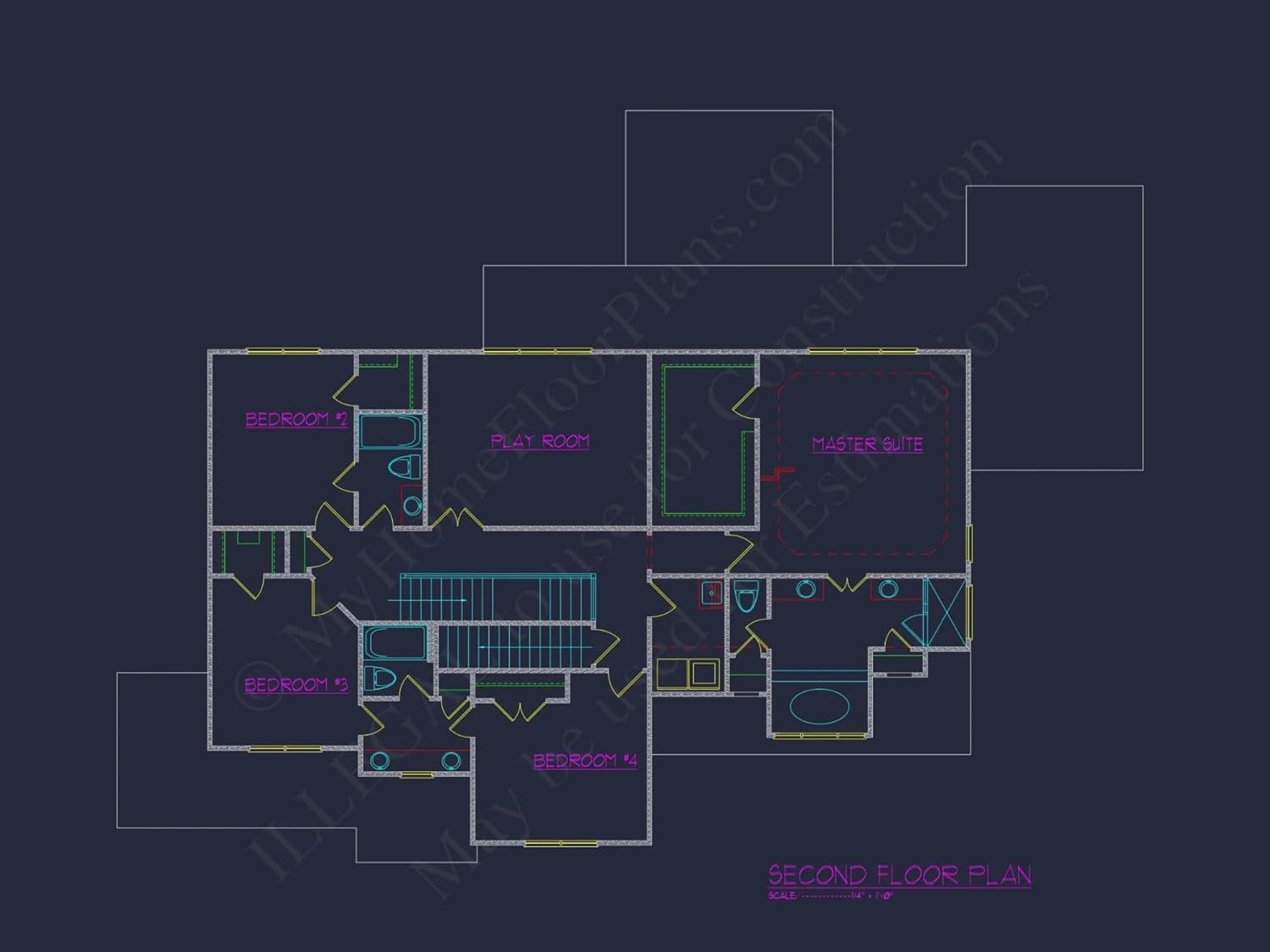 12-2813 HOUSE PLAN - Elegant House Floor Plan with CAD Blueprints & Architectural Designs