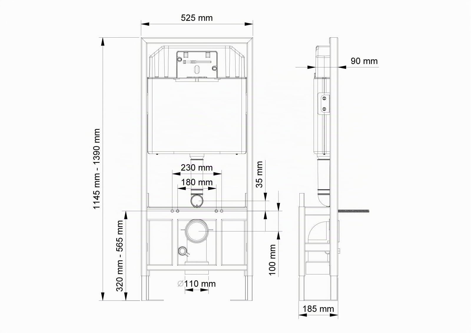 Vorwandelement Unterputz WC Spülkasten Montageelement Unterputzspülkasten freistehend Mauerwerkspülkasten Einbauspülkasten