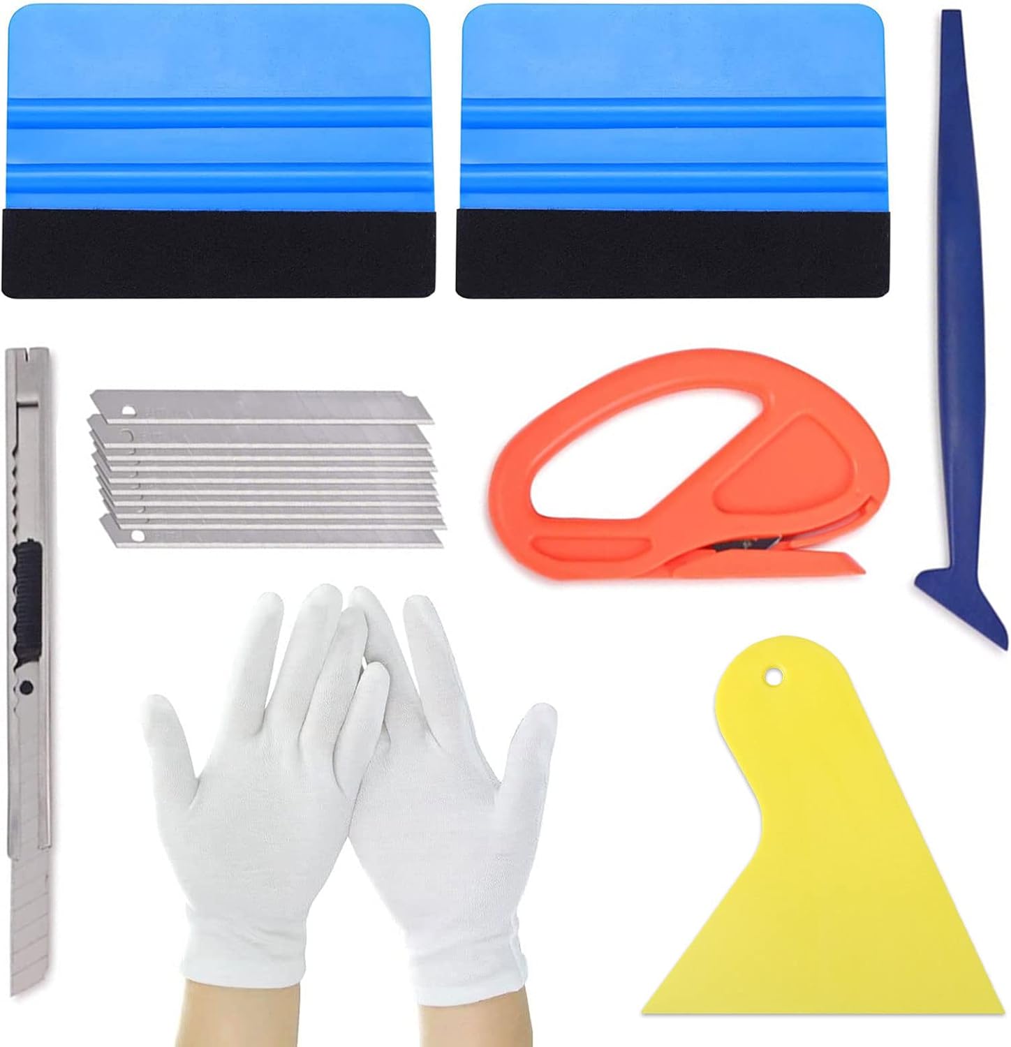 Window Tint Film Tool Kit Durable Vinyl Wrap Kit, 17 Piece Tools of