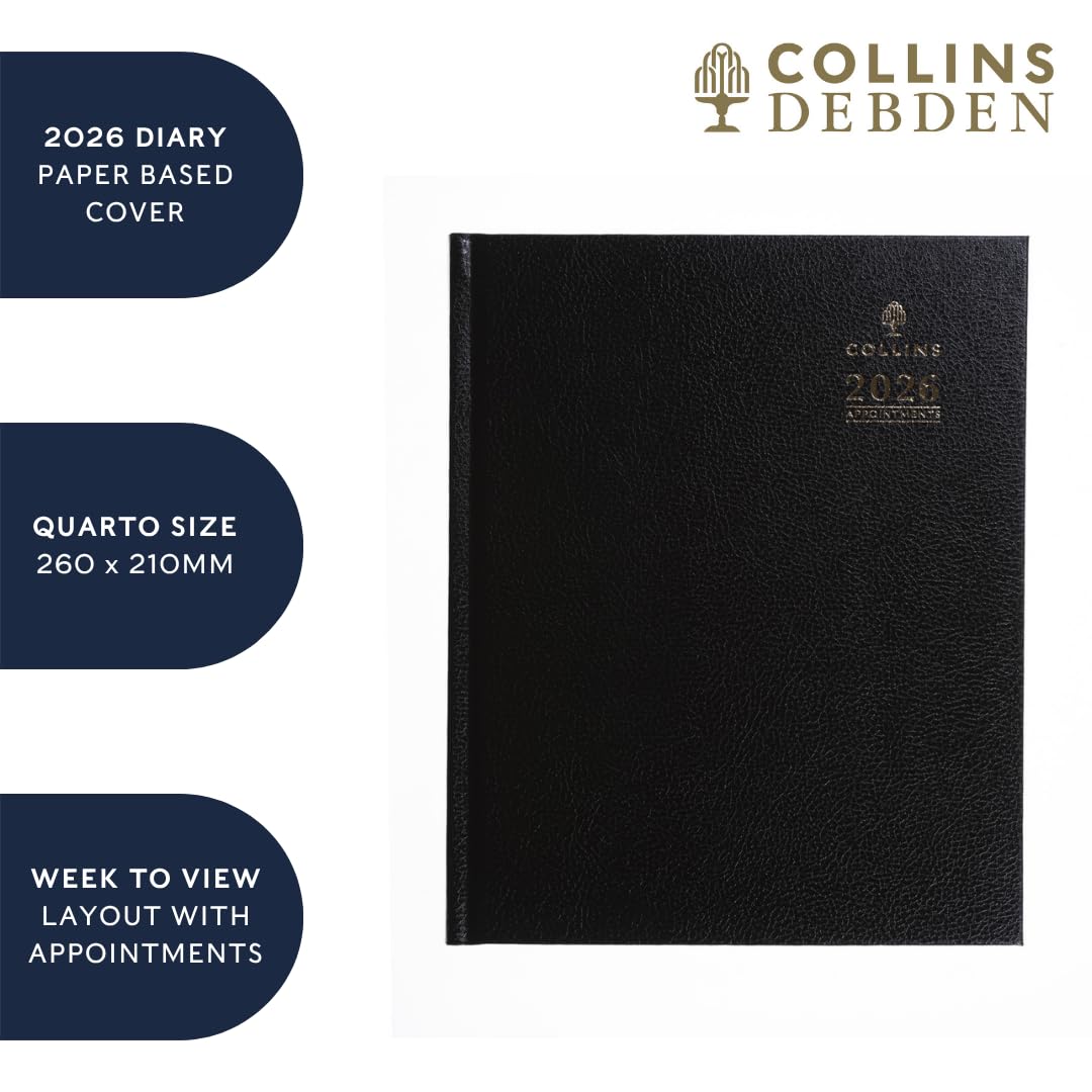 Collins - Desk - Quarto 2026 12 Month Calendar Year Planner, Week