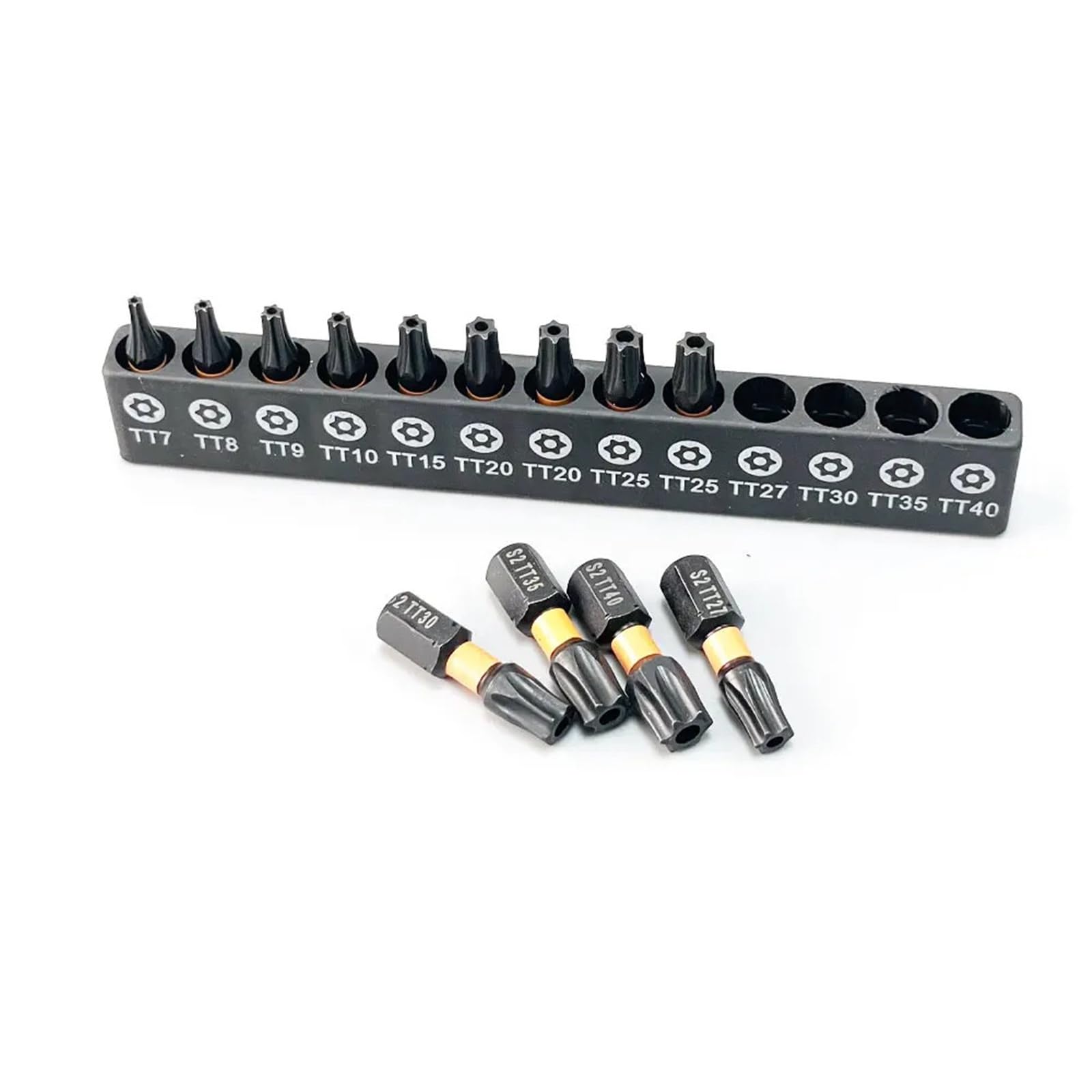 S2 25 mm zestaw wkrętaków magnetycznych z uchwytem na bity, sześciokątny trzonek T7-T40, 13 sztuk