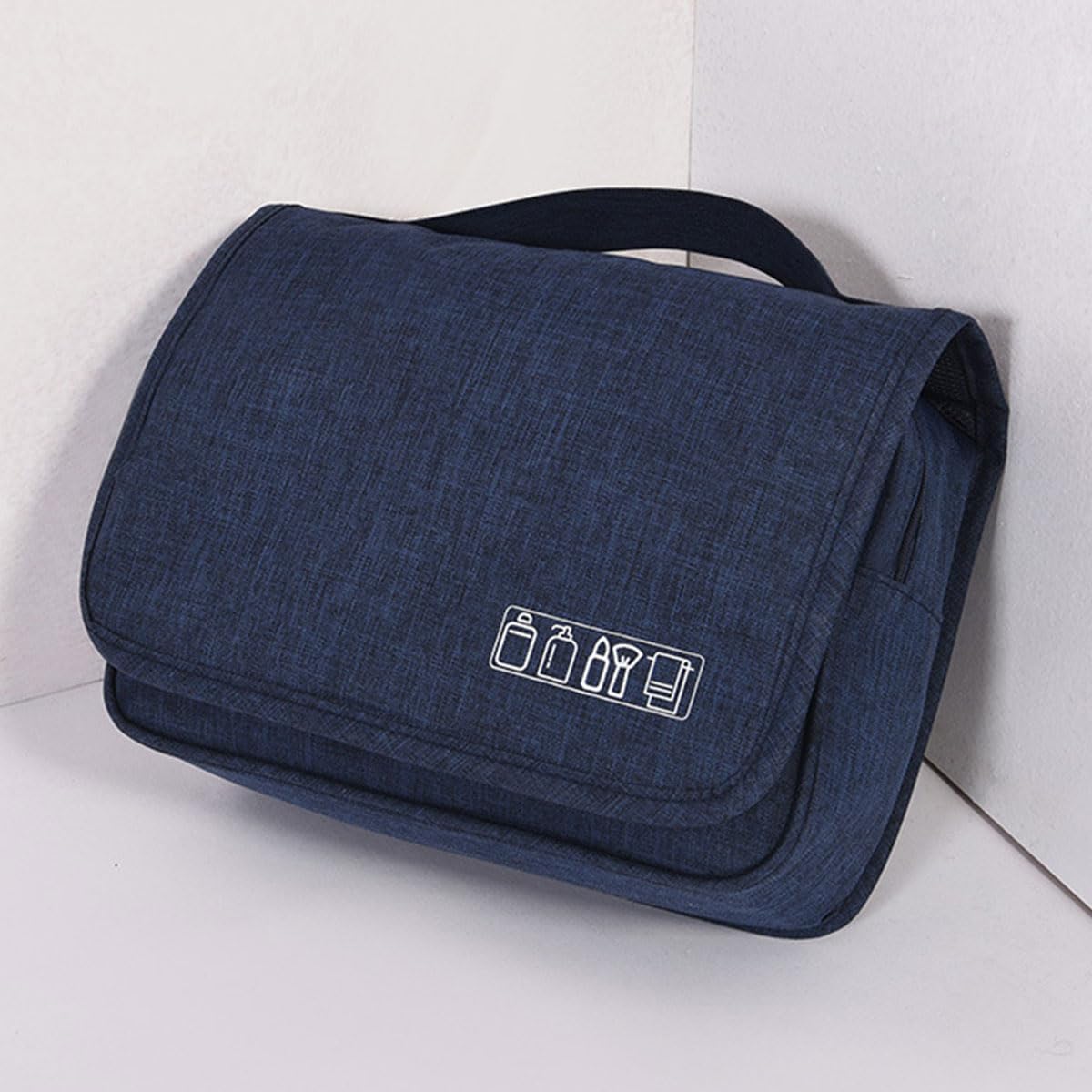 FAVORTALK Hanging Toiletry Bag for Women Navy Wash Bag Travel Makeup Cosmetic Organizer for Men Waterproof Toiletries Organizer for Business Trip Vacation 9.8x3.9x6.7 Inch - XSB12011 - 4