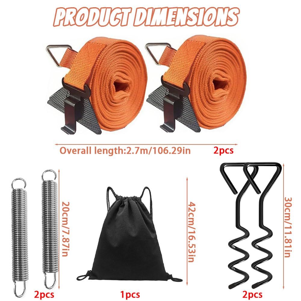 Tiranti Antitempesta per Tendalino Camper Auto Hold Down Side Kit con Corda
